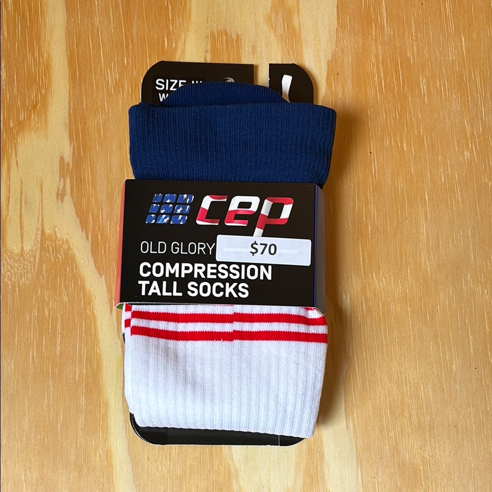 CEP Old Glory Compression Tall Socks - Blue and White SIZE III